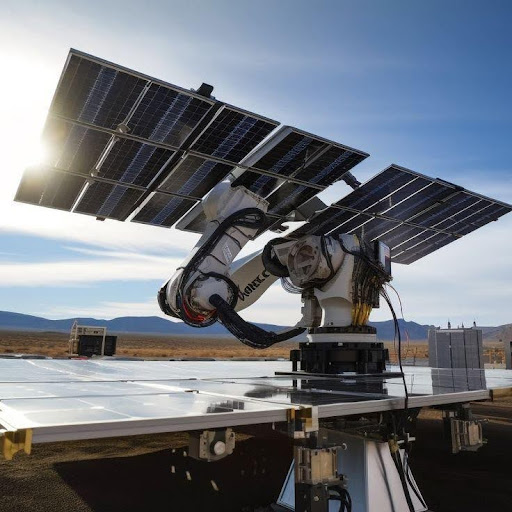 Traqueur de panneaux solaires à bras robotisé