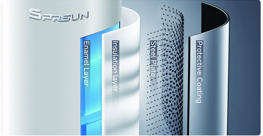 SPRSUN Structure matérielle du réservoir d'eau interne de la pompe à chaleur à eau chaude AquaHero
