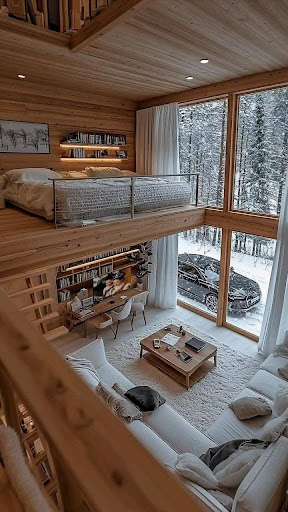 Une cabane en bois chaleureuse