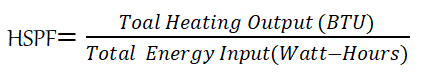 Heating Seasonal Performance Factor (HSPF) Facteur de performance saisonnière du chauffage (HSPF)