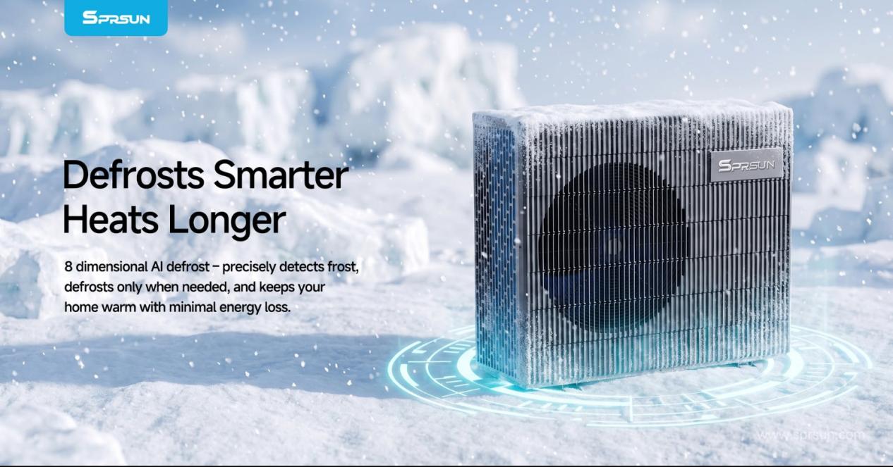 SPRSUN Pompe &agrave; chaleur R290 Greenergy Evo pour chauffage, refroidissement et eau chaude, avec d&eacute;givrage intelligent, A+++